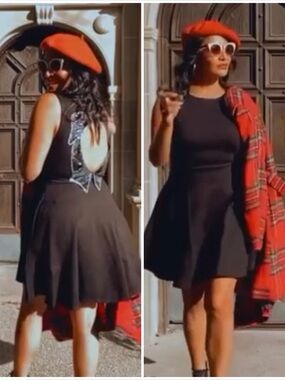 ModCloth Black Bow Affair Fit And Flare Dress Sleeveless Scuba Mini M NWT